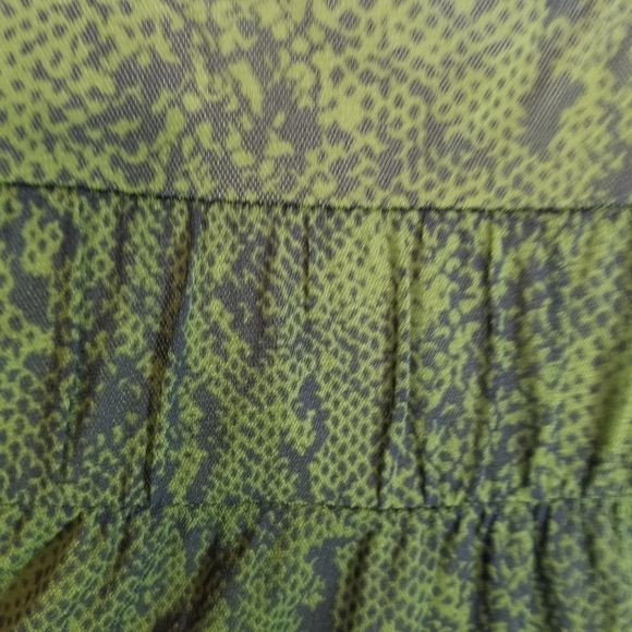 Vtg 90s y2k chartreuse green snake print mesh dress - Picture 7 of 10